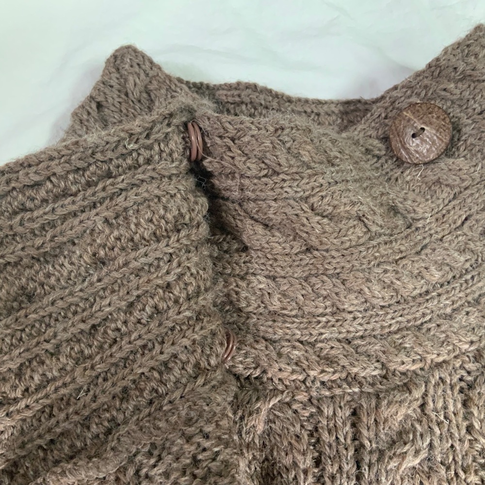 Open Front Wool Cable-Knit Cardigan from Highland Home Industries (medium) - Picture 9 of 13